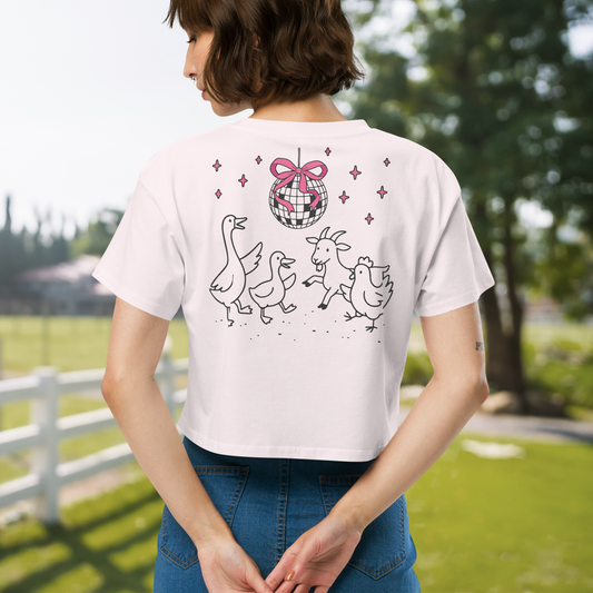 DISCO PARTY AT BRYANT FARMS WOMEN'S CROP TOP