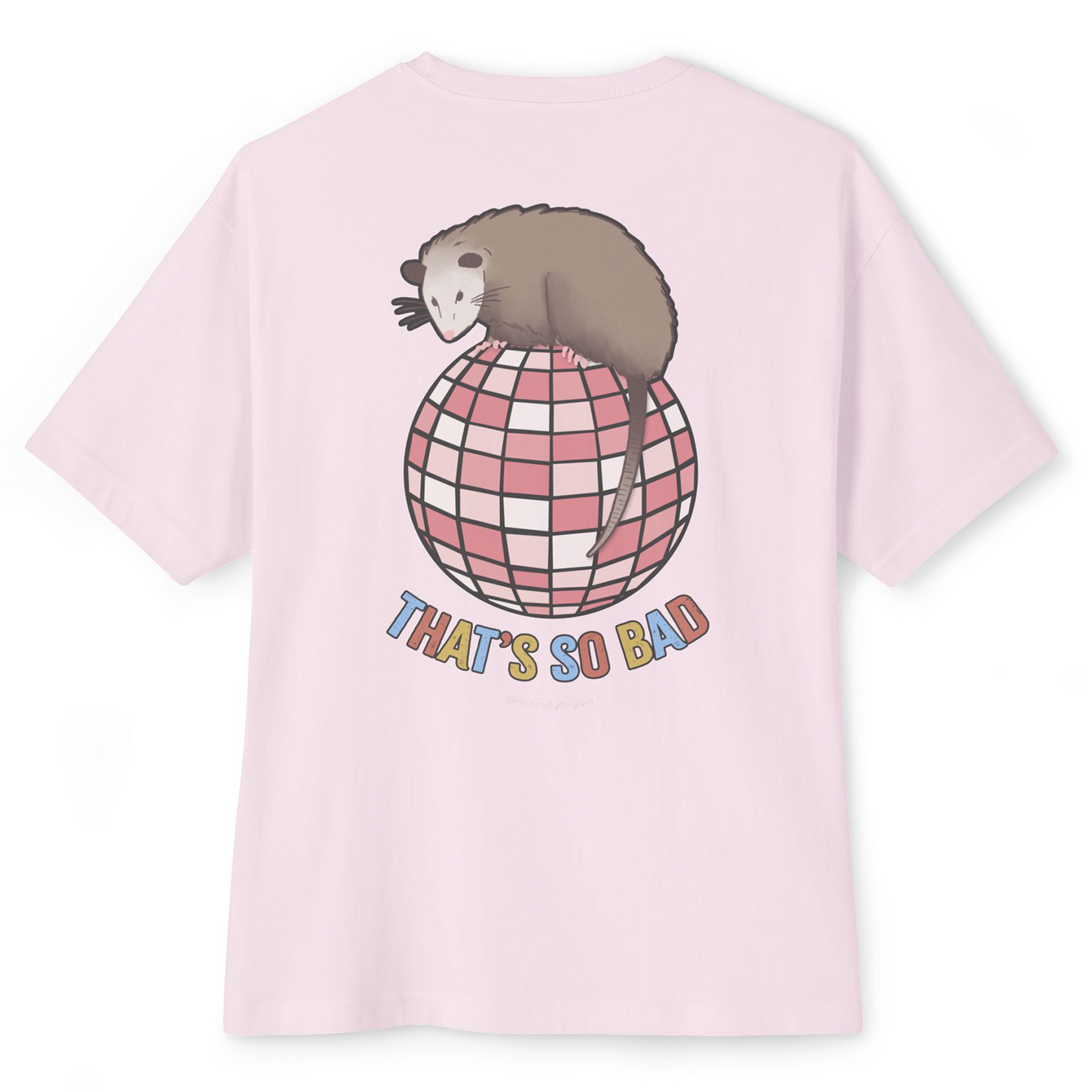 LOGO WITH DISCO BALL ALFREDO THE OPOSSUM UNISEX OVERSIZED BOXY TEE