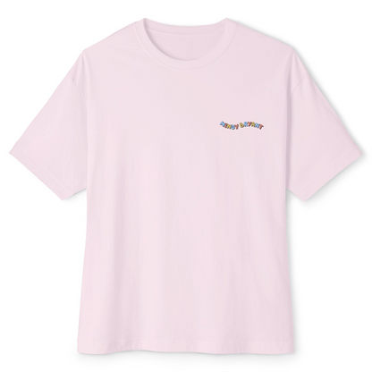 LOGO WITH DISCO BALL ALFREDO THE OPOSSUM UNISEX OVERSIZED BOXY TEE