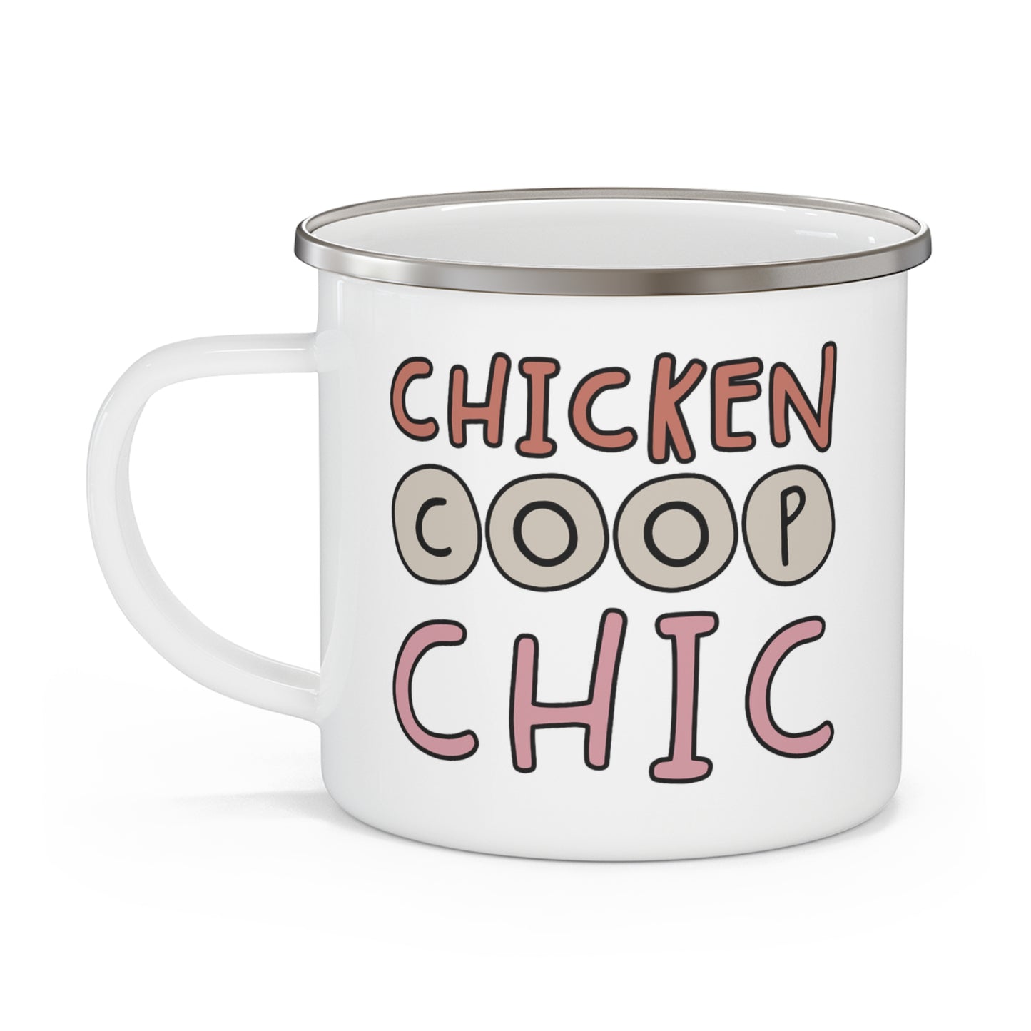CHICKEN COOP CHIC ENAMEL CAMPING MUG