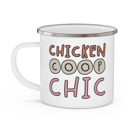 CHICKEN COOP CHIC ENAMEL CAMPING MUG