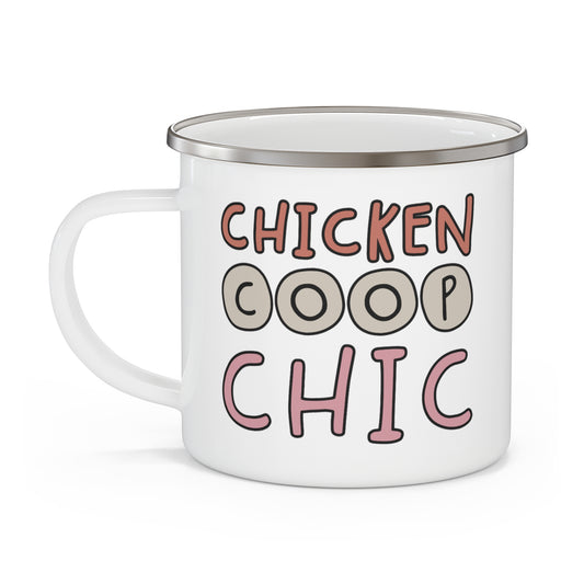 CHICKEN COOP CHIC ENAMEL CAMPING MUG