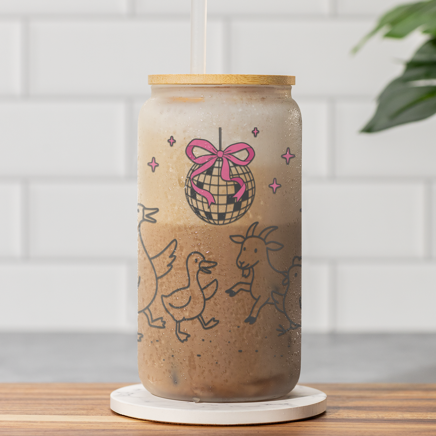 DISCO PARTY AT BRYANT FARMS SIPPER GLASS, 16OZ