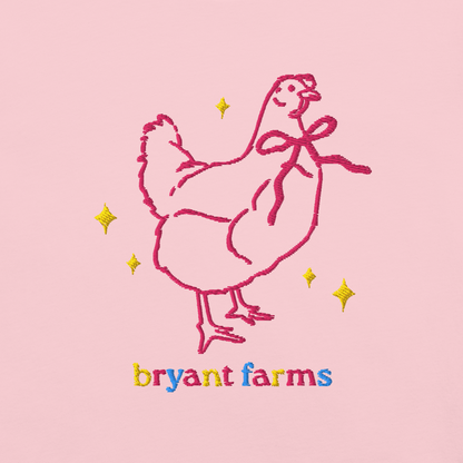 BRYANT FARMS CHICKEN WITH BOW EMBROIDERED UNISEX GARMENT-DYED HEAVYWEIGHT T-SHIRT